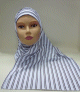 Hijab "Assala" blanc a rayures noires - 1 piece