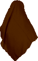 Grand Hijab (foulard carre 1m50) de couleur marron fonce en tissu crepe