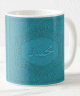 Mug avec prenom personnalisable en calligraphie arabe style "Naskh" (Tasse bleue)