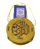 Pendentif en bois sous forme ronde avec son Coran miniature