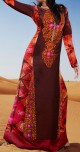 Robe de soiree longue pour femme avec broderies style oriental