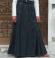 Jupe longue 100% coton en jean - Braided Belt Denim Skirt [wT9201]